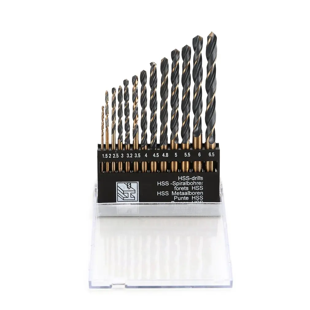 13PCS Tungstenic Drill Bits M2 HSS Steel Straight Shank 1.5-6.5mm Twist Bit Power Tools For Metal Wood Working | Инструменты