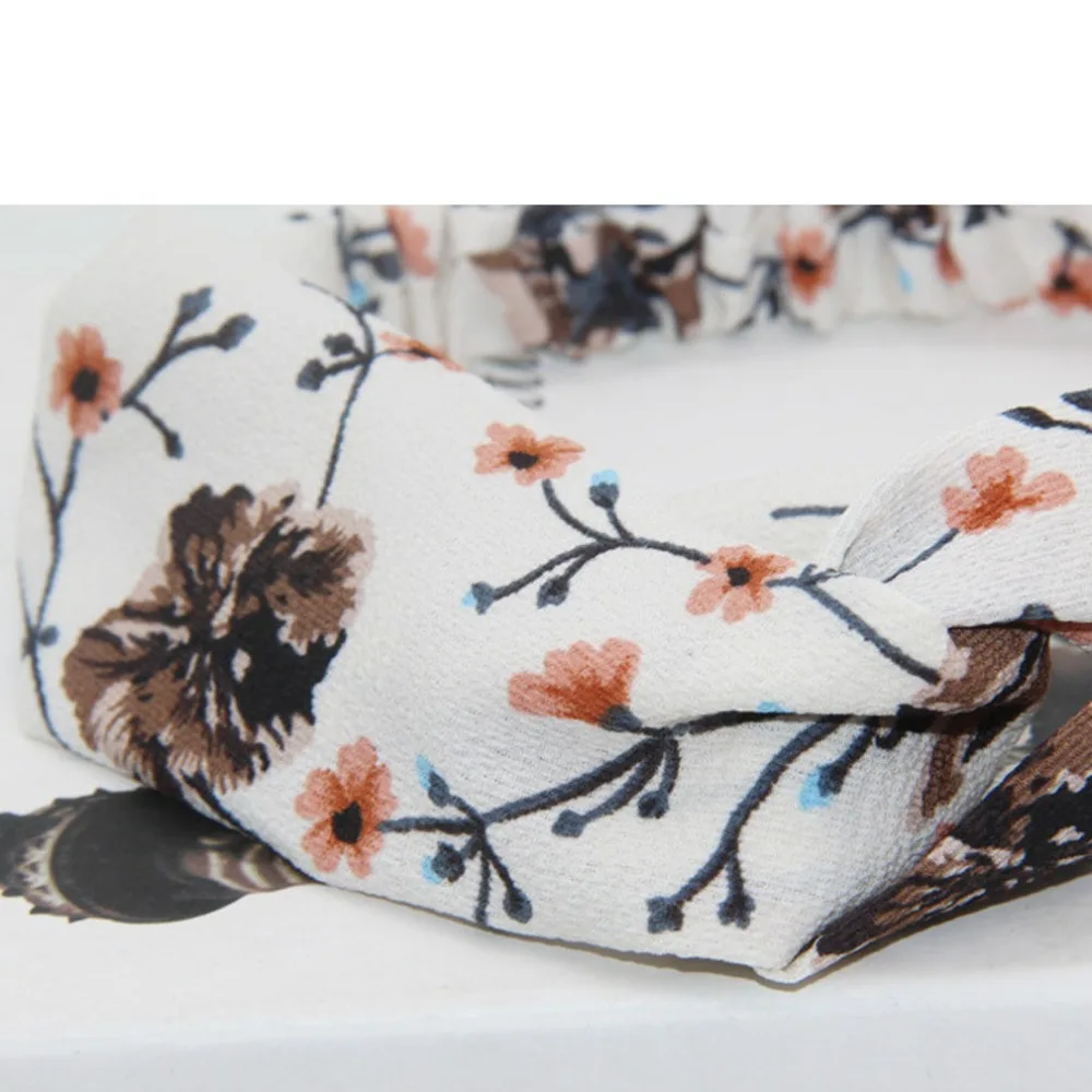 Закрутки для девочек 1 шт. большой цветочек шифон Креста лук оголовье упругой