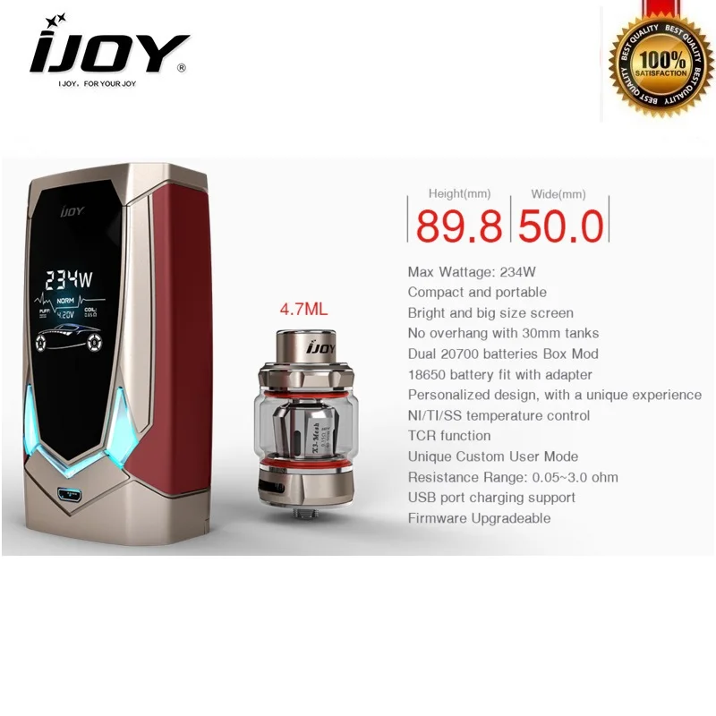 IJOY флеш накопителей “Мстители” 270 комплект 234 Вт PD270 Box Mod с 4 7 мл Subohm Vape Танк X3