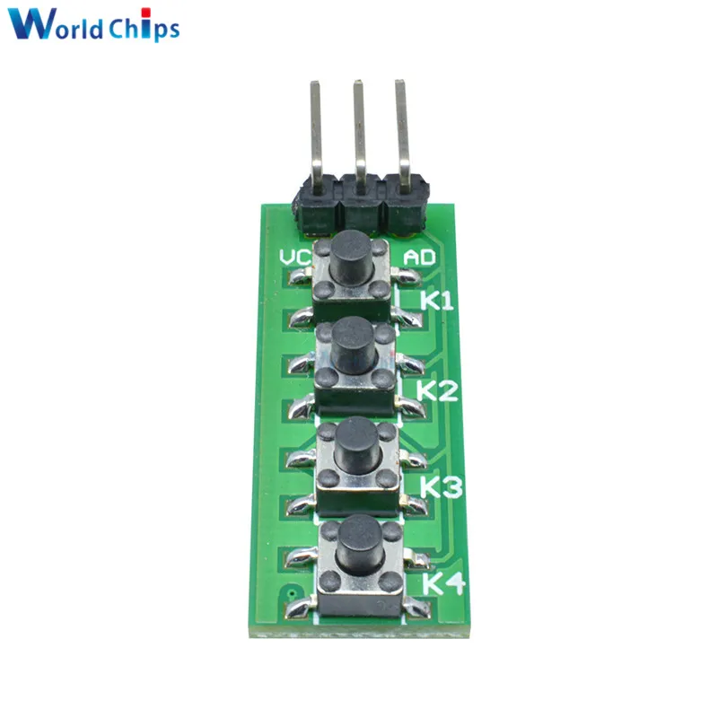 Модуль клавиатуры diymore KC11B04 3 В 5 4 клавишные аналоговые кнопки AD модуль ADC Port для