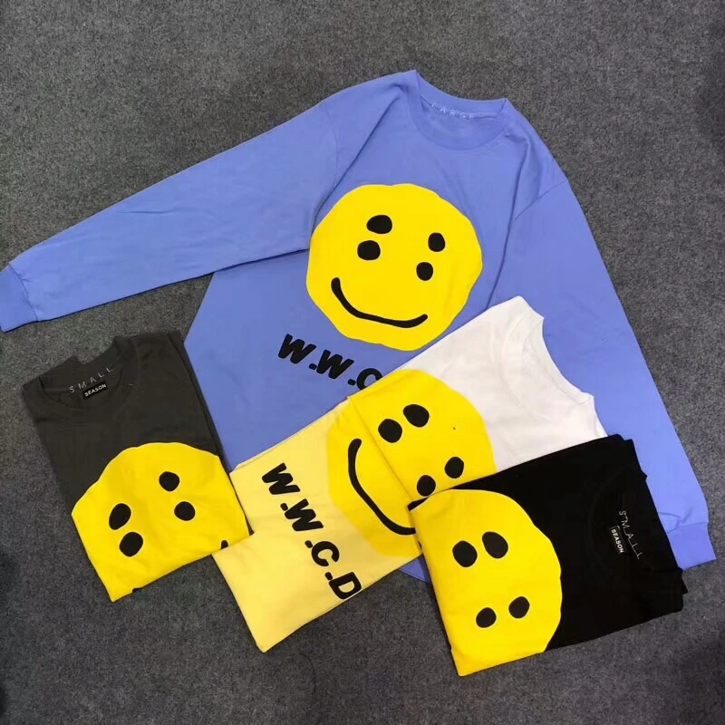 

2019 лучшее качество Kanye West Merch Line принт черепа Птица Череп с длинным рукавом флуоресцентная зеленая футболка хип-хоп для мужчин хлопок 4 цвета