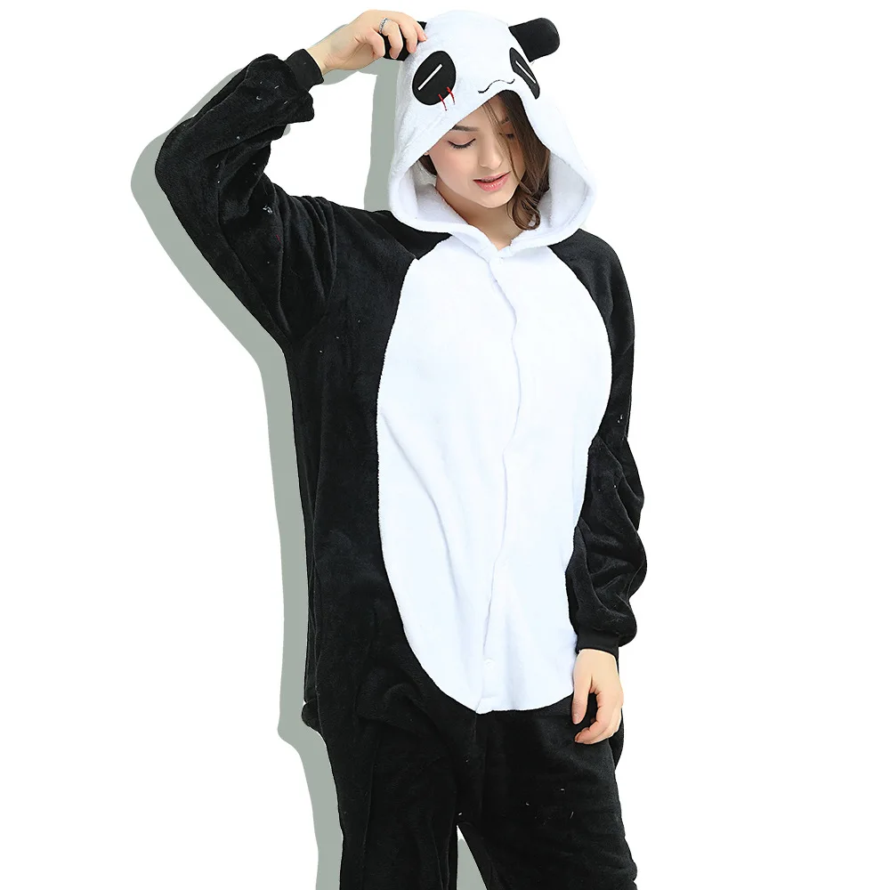 Женские пижамы кигуруми с единорогом фланелевые комбинезоны животными зимние