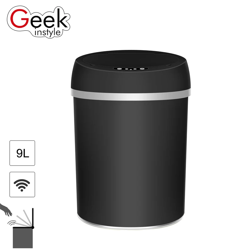 Geekinstyle 6L-12L мусорная корзина из нержавеющей стали Бесконтактный автоматический мусорный ящик аксессуар кухонный датчик мусорная корзина офисная корзина для мусора