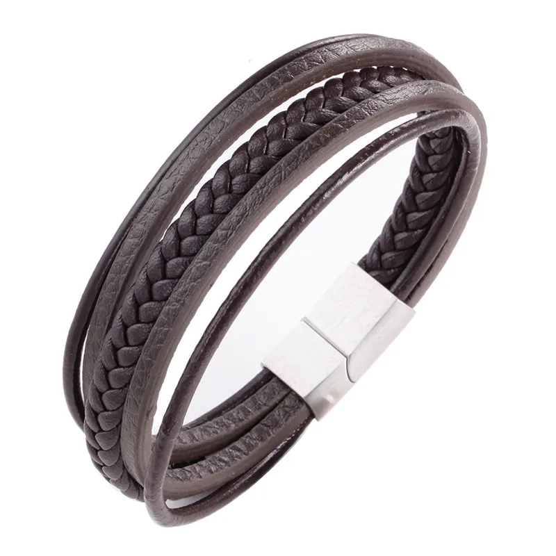 2019 Новое поступление Pulseira Masculina Feminina мужской браслет кожаный плетеный с