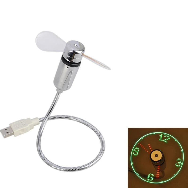 Хит! USB светодиодный вентилятор с функцией отображения в реальном времени часы