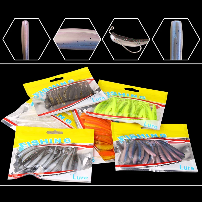 SEAPESCA 20 шт./лот мягкая Рыболовная Приманка 7 см 1 9 г силиконовая червячная приманка