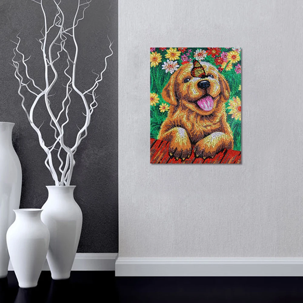 2019 Special Shaped Diamond Painting Lovely Dog Pattern DIY 5D Partial Drill Cross Stitch Embroidery Arts Craft Diamante | Дом и сад
