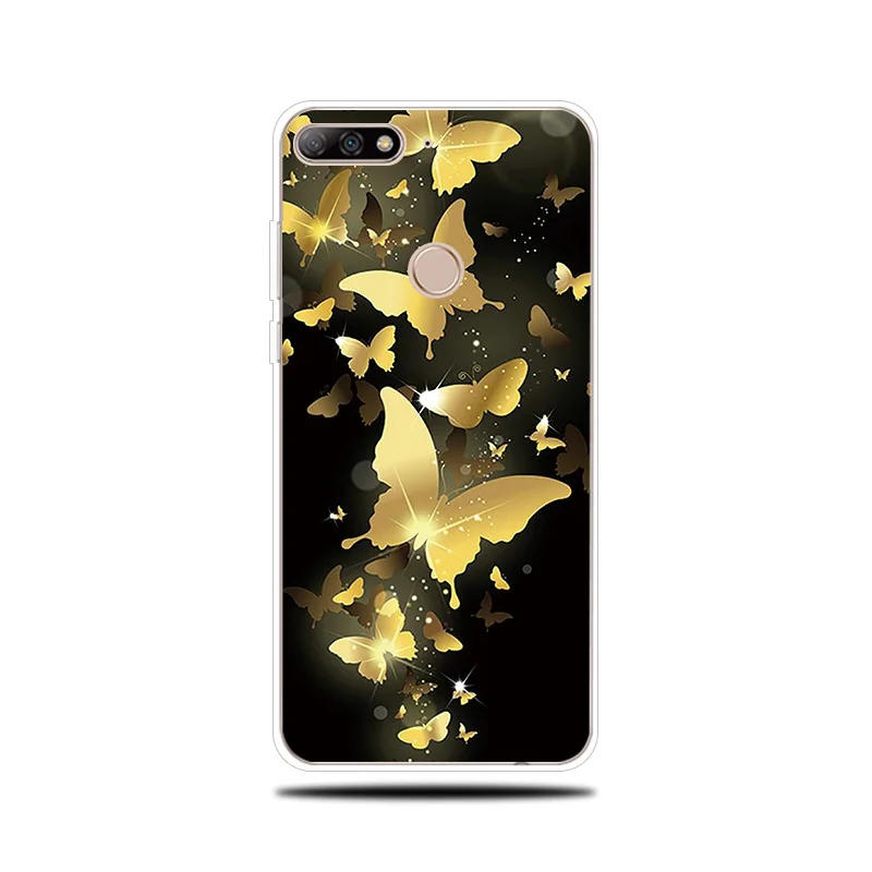 Бабочка рисунок со смайликом силиконовый чехол для телефона huawei Y5 Y6 ii Prime 2017 2018