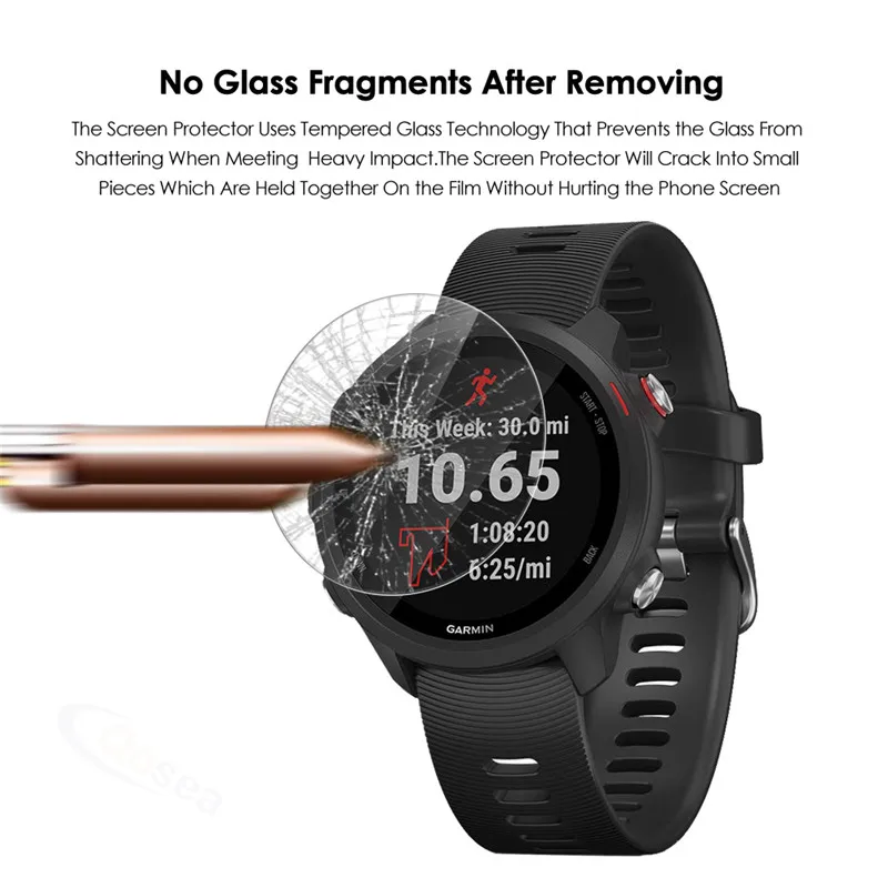 Qosea 10 шт. закаленное стекло для Garmin Forerunner 245 245 музыка ультра-тонкий для Garmin 945 645 45 45S Smartwatch защита экрана
