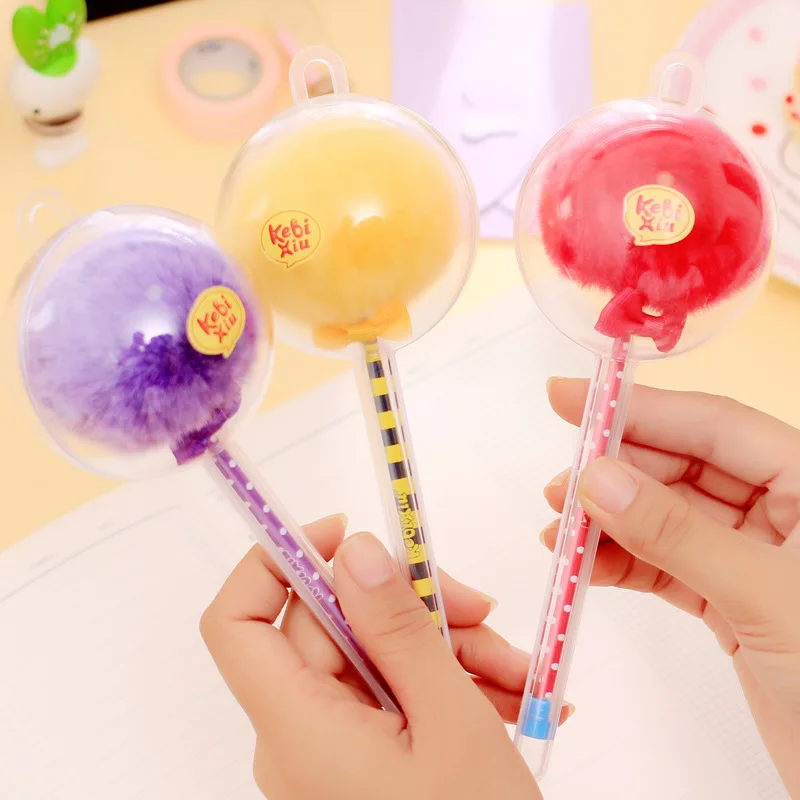 1 шт. милые плюшевые мяч гелевая ручка для школьника записи сувениры Канцелярский