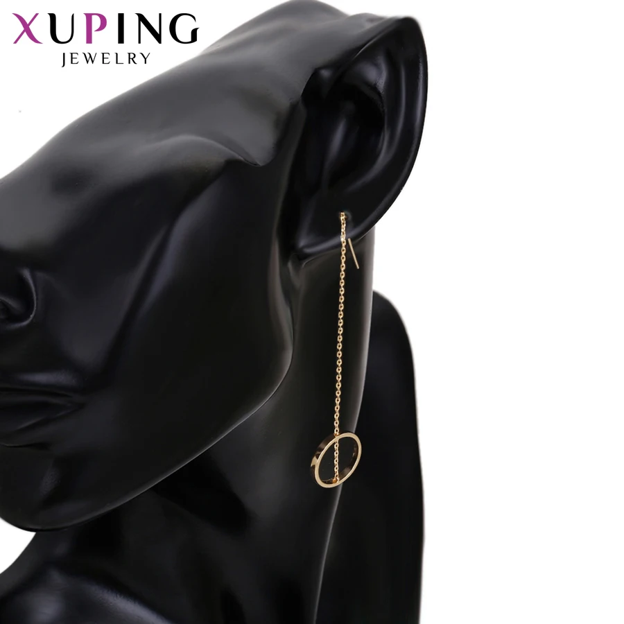 Xuping длинные модные серьги золотого цвета покрытые для женщин Рождественский