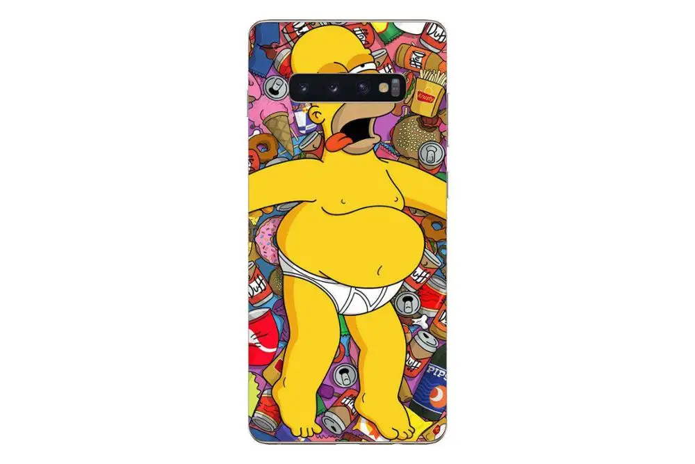 TPU Симпсон ест пончик Мягкий силиконовый чехол для телефона samsung Galaxy M10 M20 S10E S10 S9 S8 S7 S6 Plus Edge Note9 - Цвет: TPU