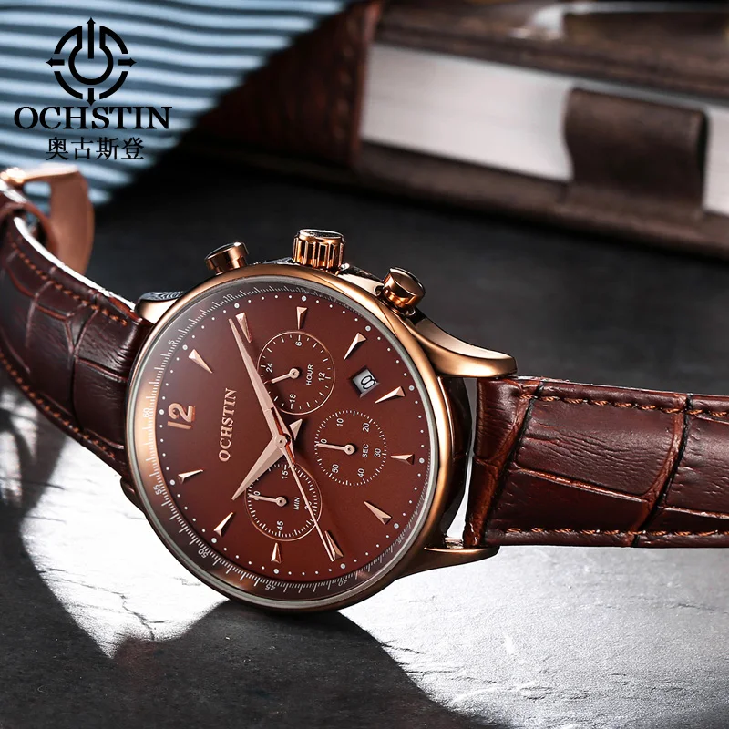 Часы мужские кварцевые в стиле милитари с кожаным ремешком|masculino|masculinos relogiosmasculino