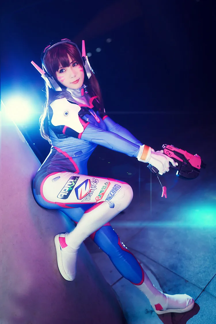 D. Va костюм для косплея, лайкра, спандекс, DVA, одежда для косплея, Цифровой 3D принт, Zentai Catsuit, боди, костюмы на Хэллоуин для женщин