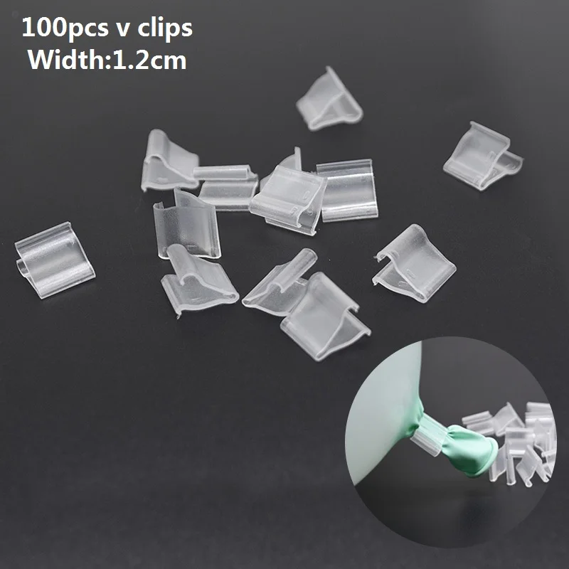 100pcs v clip 7 трубок подставка для воздушных шаров держатель колонна конфетти аксессуары для воздушного шара детский душ Дети День рождения Свадьба украшения DIY Поставки - Цвет: 100pcs v clip