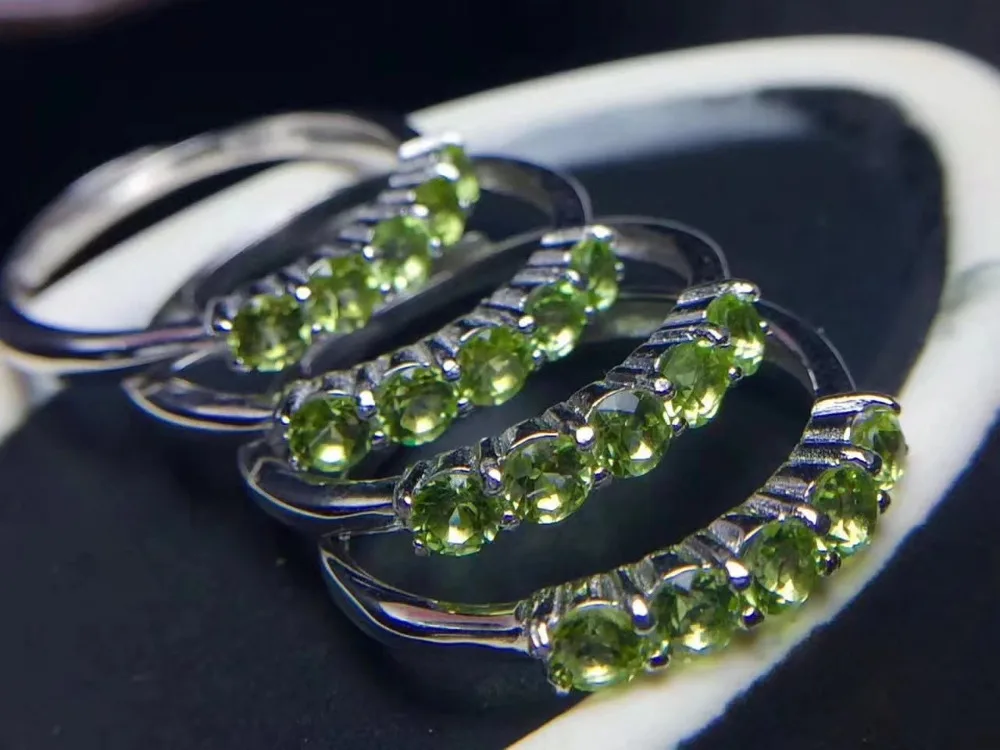 Верность естественно 3 мм кольца из перидота s925 серебро свежий fine Jewelry подарок для женщин натуральный зеленый драгоценный камень перестановок