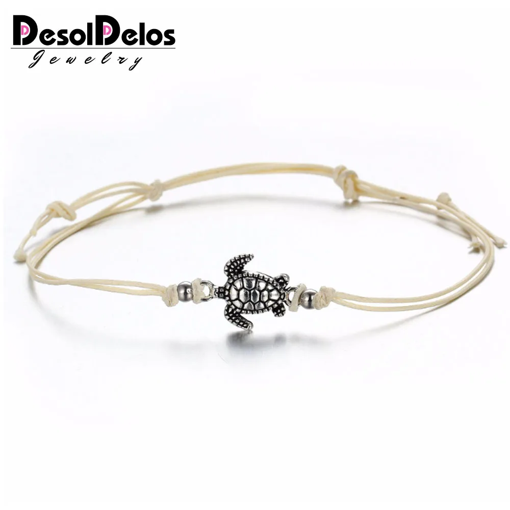 Летняя Пляжная черепаха в форме прелестная Веревка Браслеты для лодыжки женщин