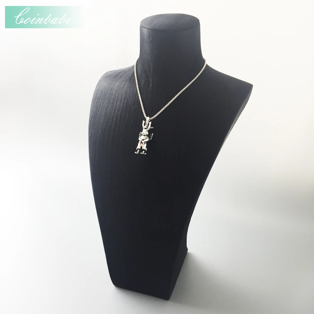 

Pendant Strange Rabbit 925 Sterling Silver Rebel Black For Women & Men Trendy Gift Europe Key Chains Pendant Fit Necklace