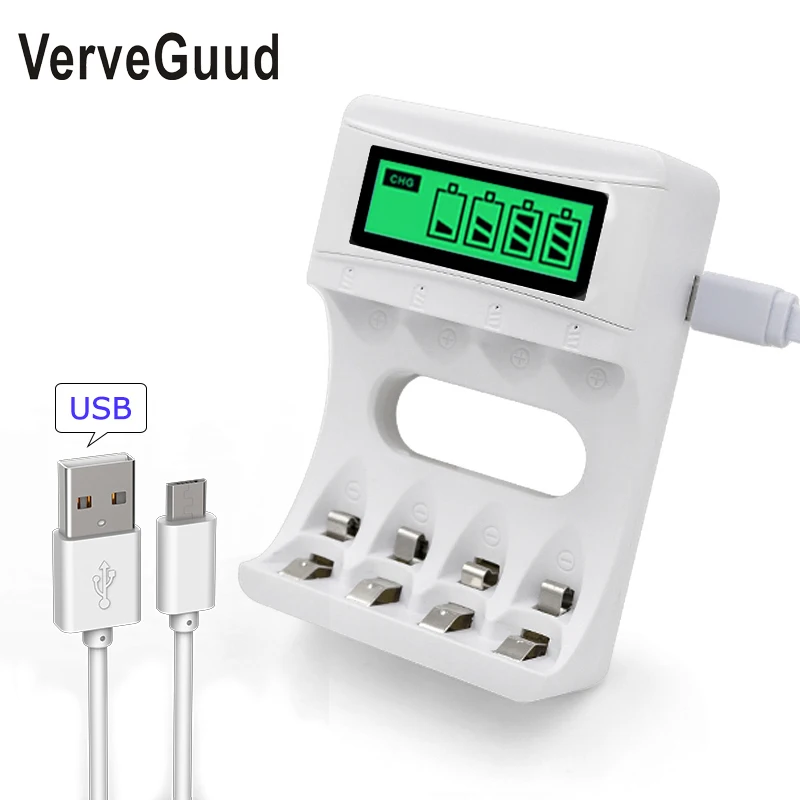 Интеллектуальное зарядное устройство с 4 слотами USB и ЖК-дисплеем для