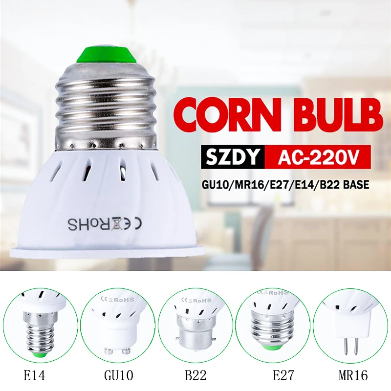 GU10/MR16/B22/E14/E27 220V 5 W/7 W/9 W точечный светильник кукурузная лампа SMD 2835 230V 240 V
