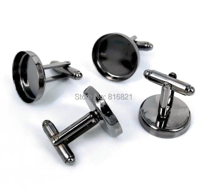 Пустые Настройки запонок с круглыми чашечками глубокой стенкой зеркальные