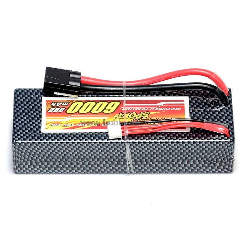 Литий полимерный аккумулятор 11 1 В 3S 6000 мА/ч 30C Hardcase Burst 60C T plug & TRX Lipolymer для 1/10 и 1/8th RC