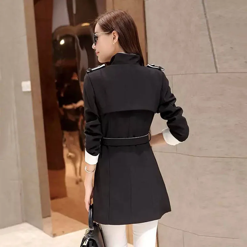 Женское длинное пальто ветровка в британском стиле 2019|british coat women|long windbreakerwomen british