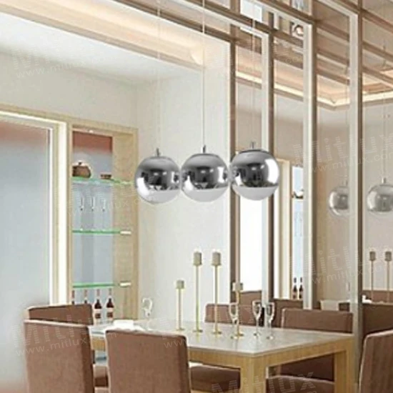 Современные пузырь стекло подвеска лампа стекла серебряное зеркало тень бал