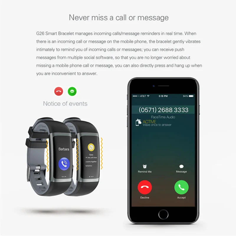 Цветной экран умный Браслет IP67 Водонепроницаемый сердечный ритм кровяное