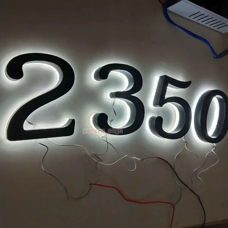 

3D outdoor Customized stainless steel backlit luminous letters signs
