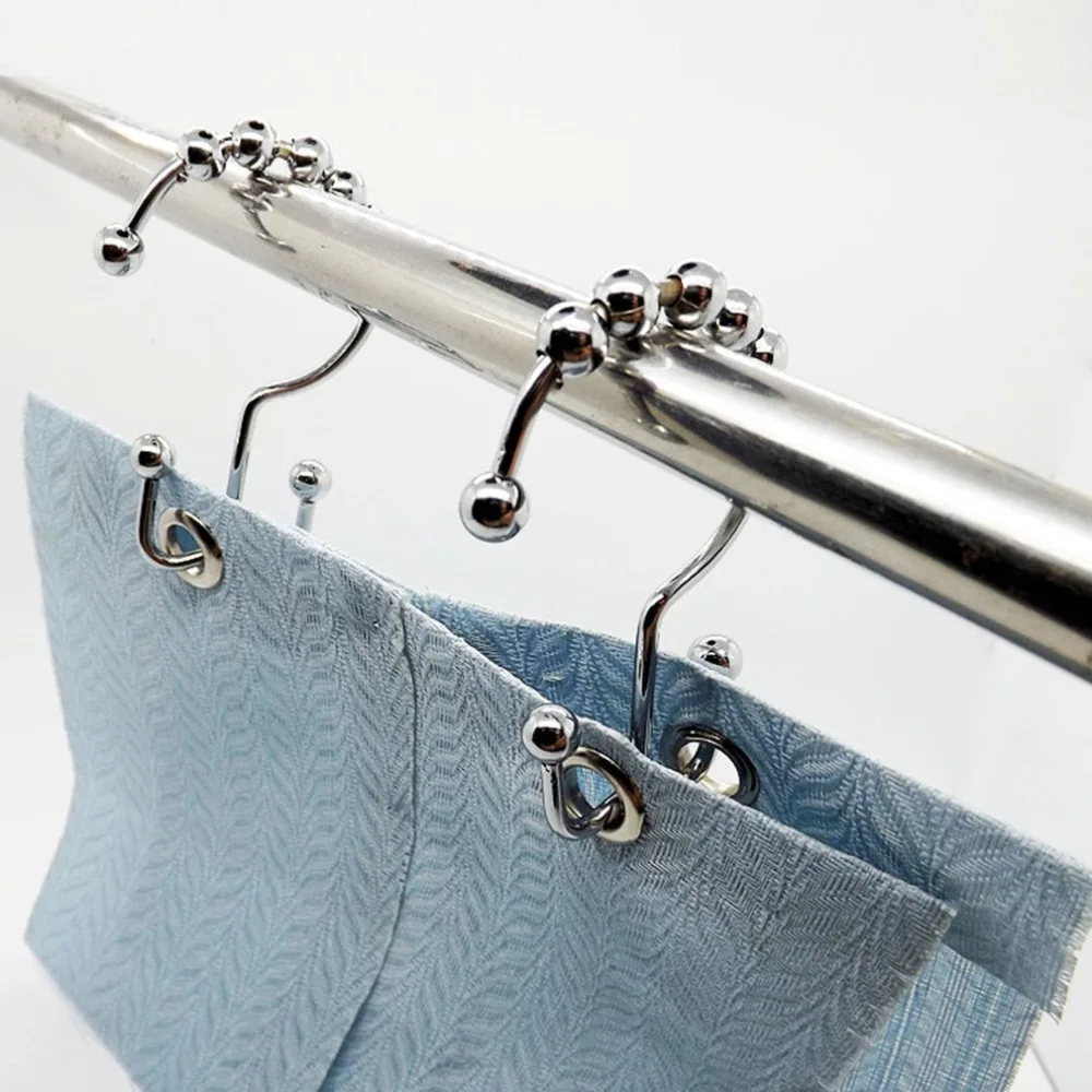 Hotel Bathroom Durable Double Hooks Metal Roller Ring Set of 12 Multi-functional | Обустройство дома