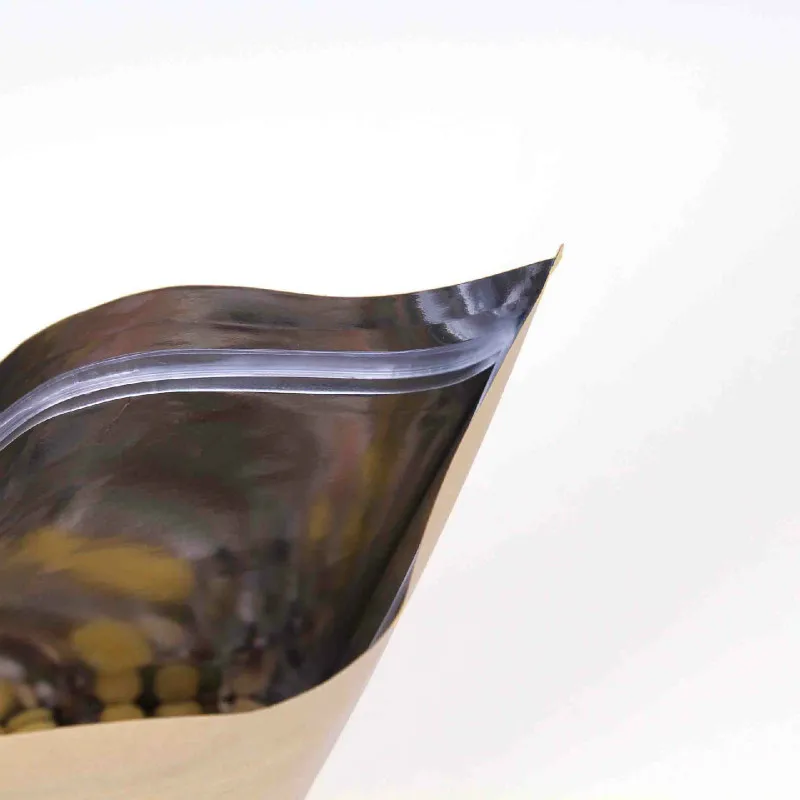 

Ferimo 50pcs Aluminum coated kraft paper bag self sealing food packaging storage bags sealed zip lock baggies