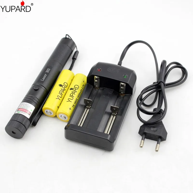 

YUPARD long-range 1000 meters Green Laser Pointer green light pen flashlight+2* 3800mAh 18650 Battery+Charger