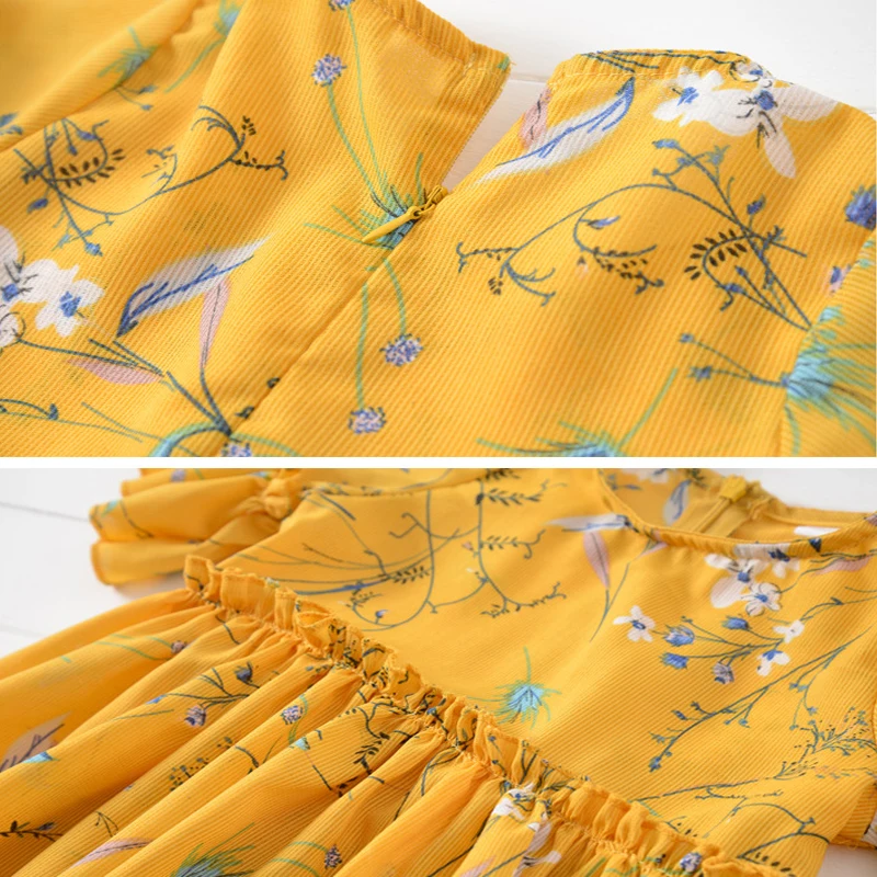 little girls floral dress teenage clothing dresses summer 2020 baby girl clothes kids print size 3456 7 8 9 10 years | Детская одежда и