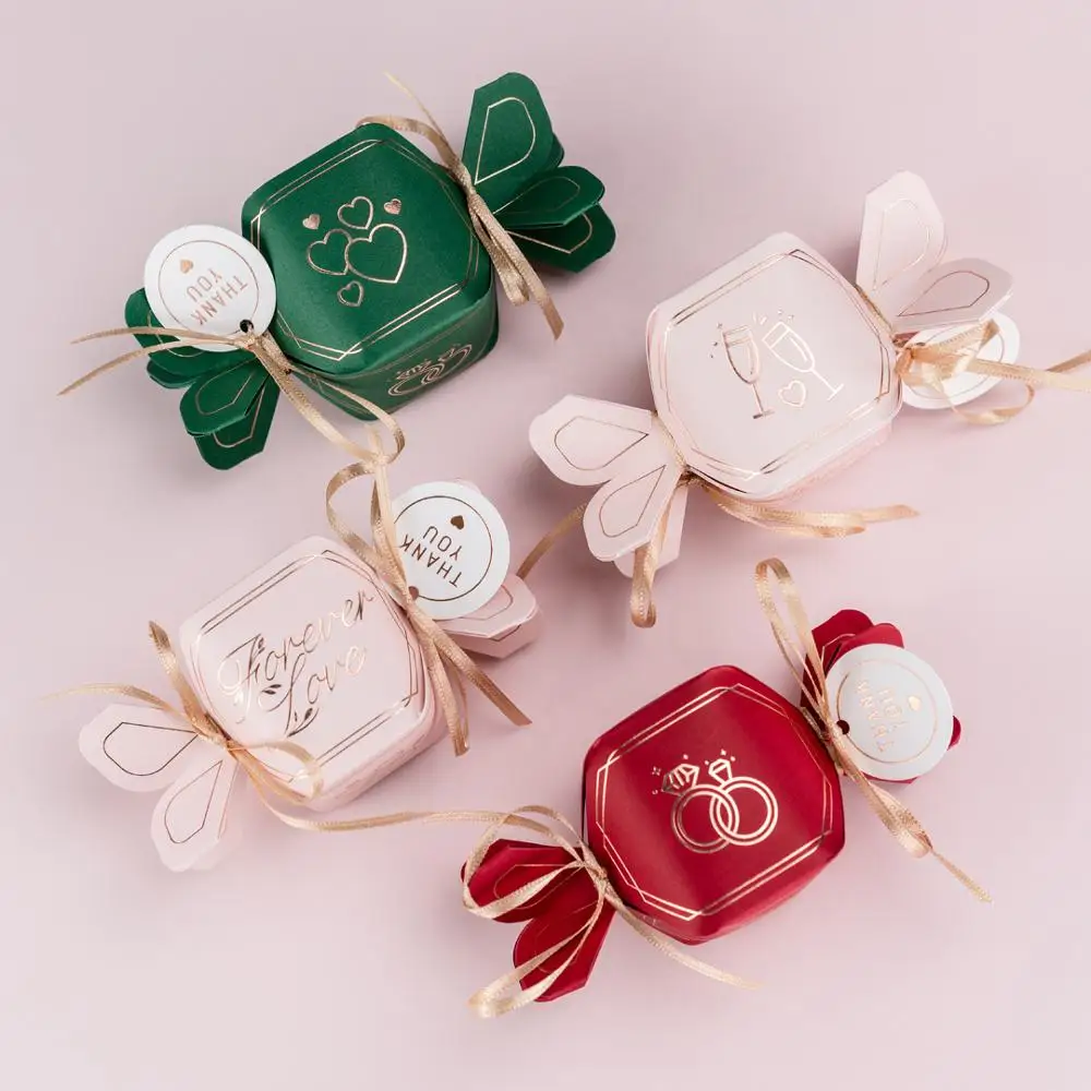 

20PC Candy box Green red high grade favor boxes Candy-type gift box baby shower Birthday chocolate packaging Wedding Supplies