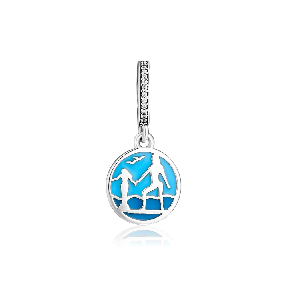 CKK 925 Sterling Silver Human &amp Mermaid Best friend Dangle Charm Fits Pandora Bracelet Charms Necklace for Jewelry Making Gift |