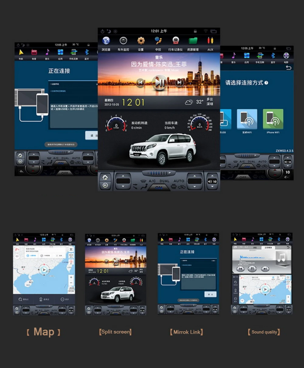 Liandlee Автомобиль Android для Toyota Fortuner~ Tesla стиль радио Carplay gps BT Wifi Navi карта навигация Мультимедиа
