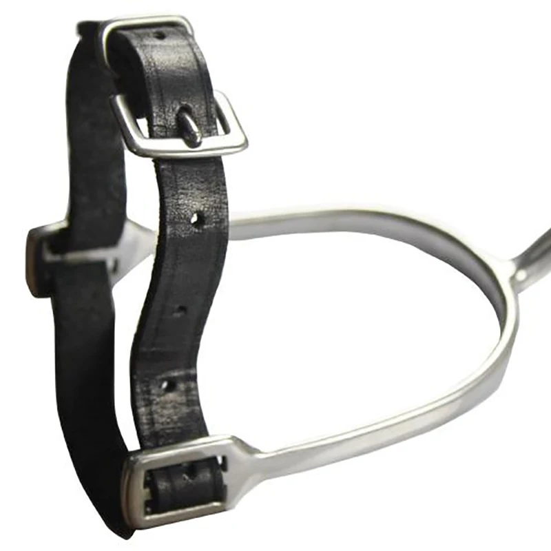 Horse Riding Leather Spur Straps Black Durable Thickened Sturdy 50cm Outdoor Equestrian Accessories With Alloy Buckle