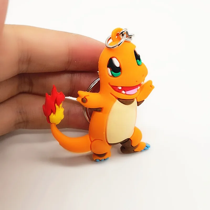 6 Аниме мультфильм с покемоном брелок ПВХ косплей Пикачу Snorlax Charizard Милая Новинка смешной кулон Подарки для женщин и детей брелоки - Цвет: 6