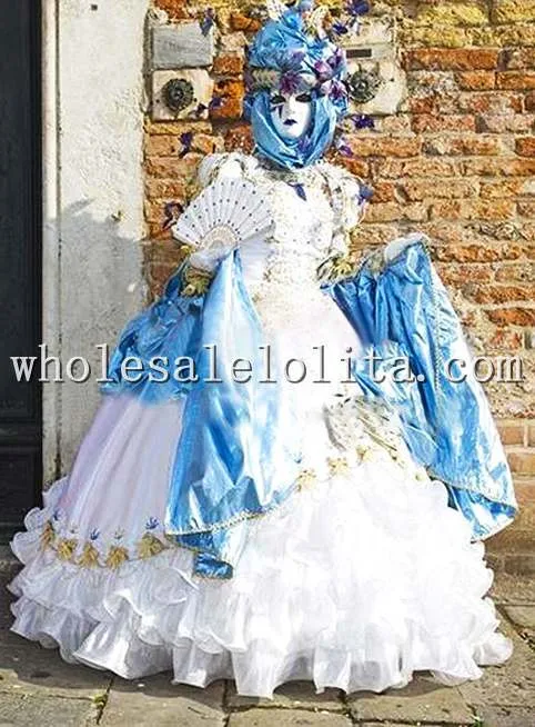 Роскошное Белое Бальное Платье в викторианском стиле Женский карнавальный