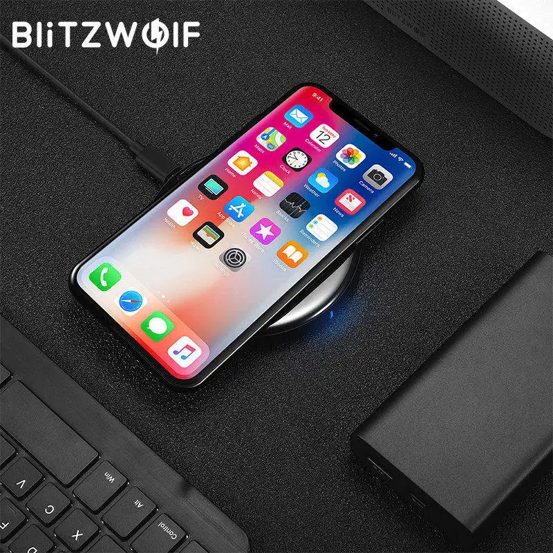 BlitzWolf Qi беспроводное зарядное устройство 5Вт для iPhone X 8 Plus Samsung S8 Note S9 Док подставка