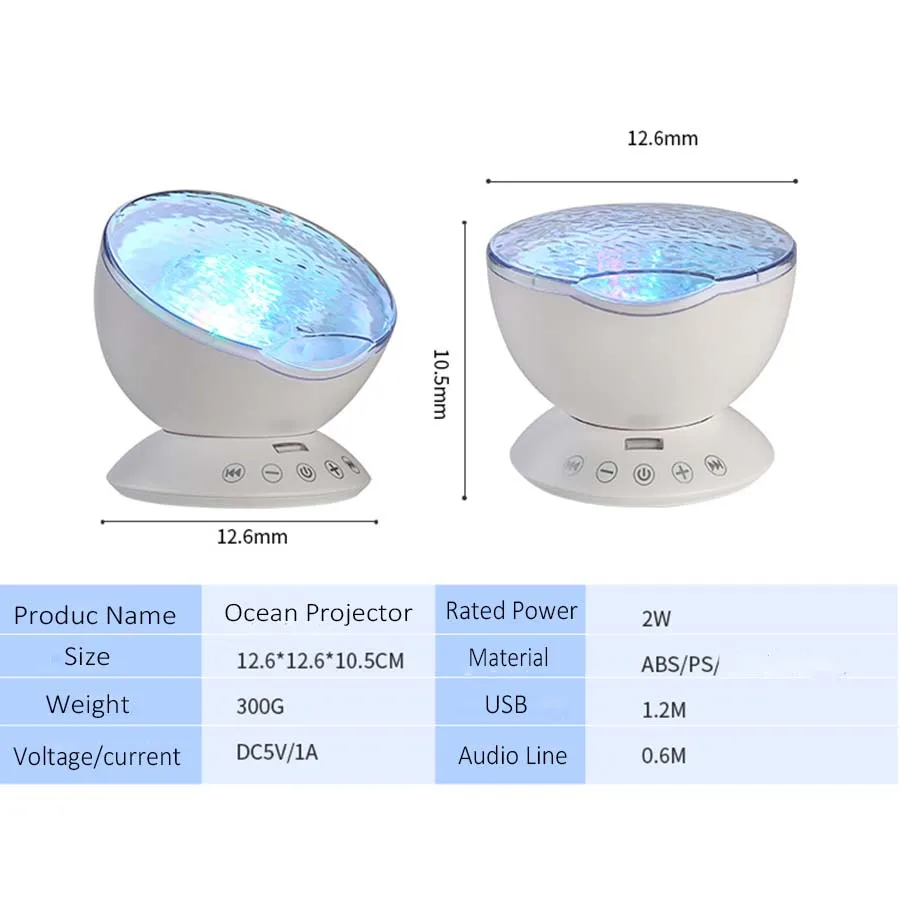 Ocean Wave проектор светодиодный ночник встроенный музыкальный плеер дистанционное
