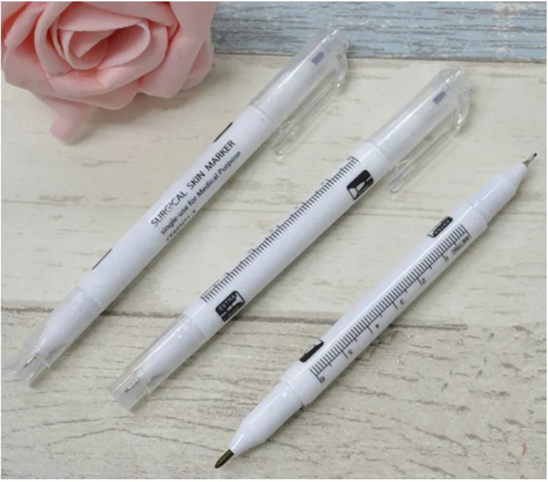 Маркер для тату 1 шт. двойной кончик тонкий/толстый микроблейдинг