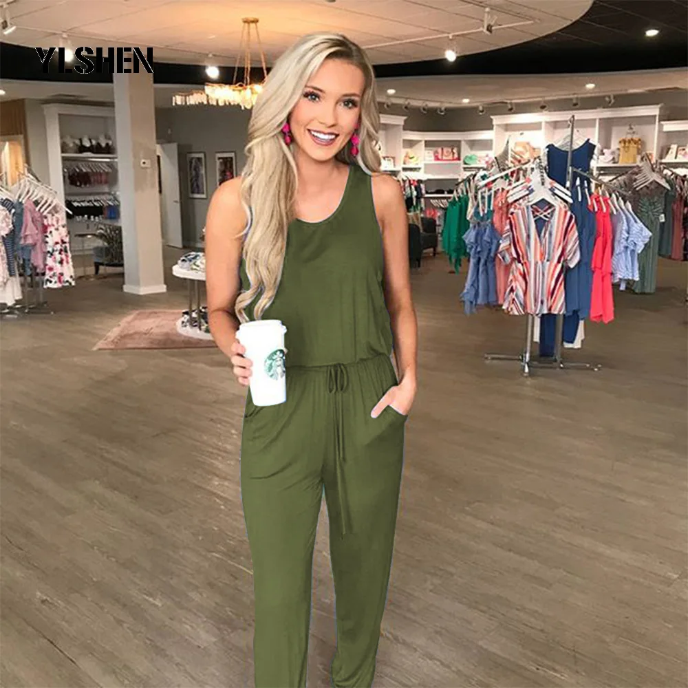 

2019 Sexy Women Summer Jumpsuit Casual Sleeveless Elegant Ladies Overalls Clubwear Playsuit Bodysuit Party Jumpsuits Romper