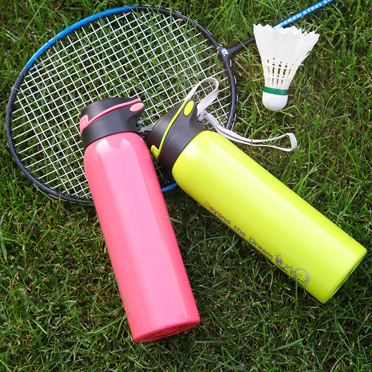 Портативные спортивные бутылки для воды термос с соломинкой из нержавеющей