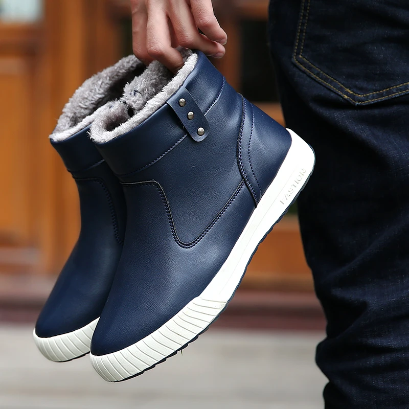 Мужские ботинки в английском стиле зимняя обувь без шнуровки мужская