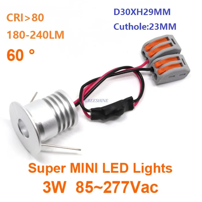 D30XH29MM AC85 265V DC9 28V DC3V 3W светодиодный светильник мини встраиваемый шкаф точечный