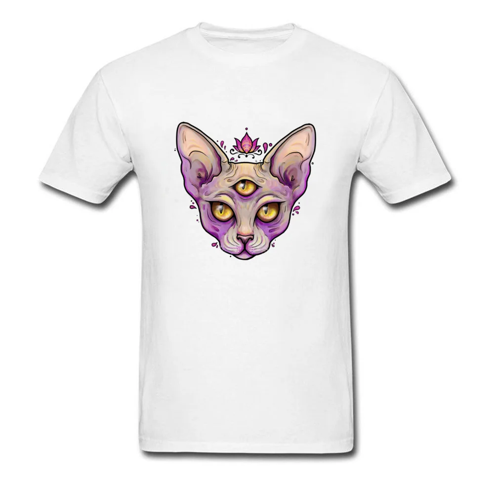 Third Eye Sphynx уникальная канадская безволосая Мужская черная футболка с принтом кота
