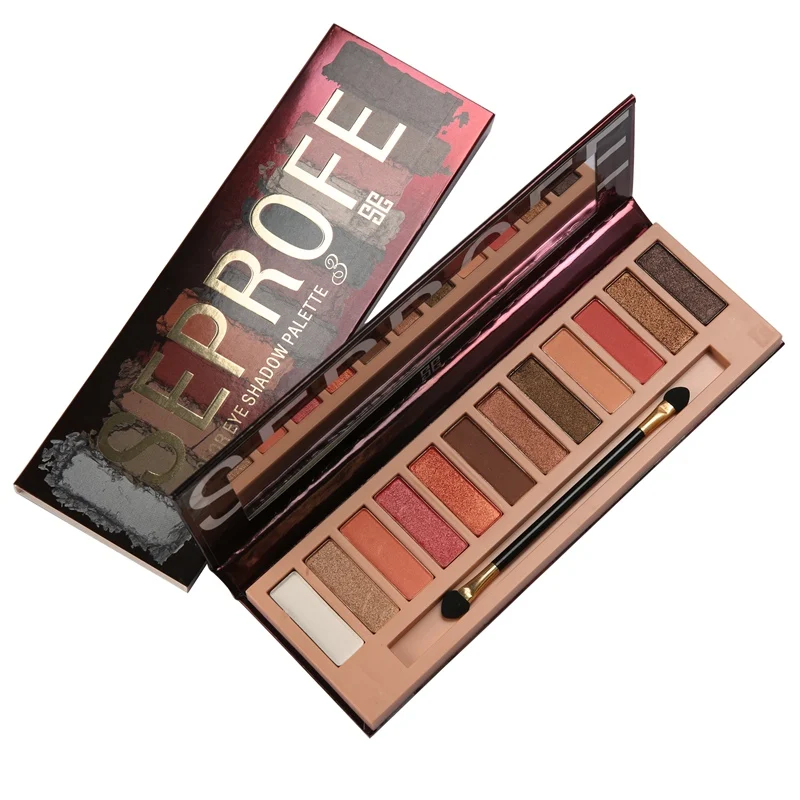 Фирменная палитра теней для век водостойкая 12 цветов блестящие мерцающие