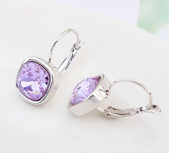 Классические квадратные искусственные кристаллы Swarovski серьги для женщин